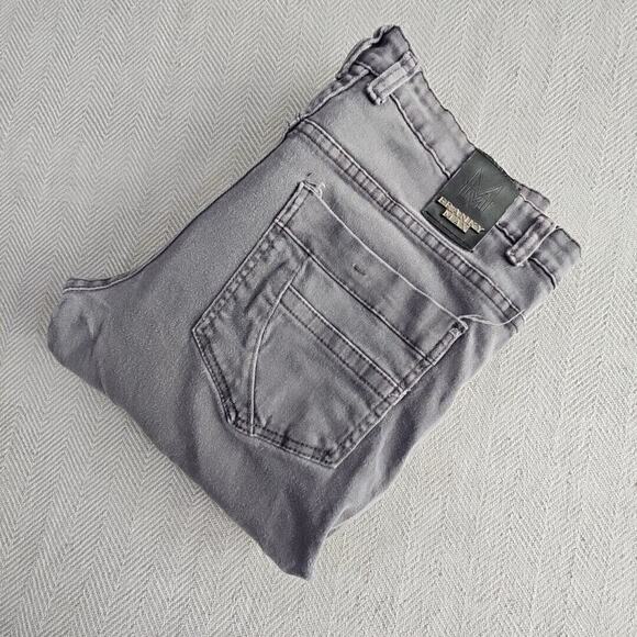 Franky Max Jeans Men's W36 L30 Tapered Gray Wash Moto Biker Reinforcement Denim - Picture 5 of 16